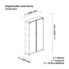 Armário Registrador Aço 2 Portas Rpcp Cinza/verde Miró
