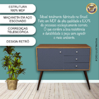 Armario Retro Buffet Para Sala De Jantar Azul Tam. 94cm