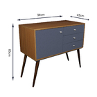 Armario Retro Buffet Para Sala De Jantar Azul Tam. 94cm