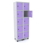 Armario Roupeiro 10 Portas Aço Grp 502/10 Pandin Móveis Cinza