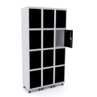 Armario Roupeiro 12 Portas Aço Grp 503/12 Pandin Móveis Cinza