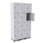 Armario Roupeiro 12 Portas Aço Grp 503/12 Pandin Móveis Cinza