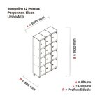 Armario Roupeiro 12 Portas Aço Grp 503/12 Vermelho