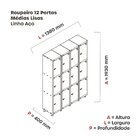 Armario Roupeiro 12 Portas Aço Grp 504/12 Branco