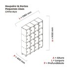 Armario Roupeiro 16 Portas Aço Grp 504/16 Laranja Picasso