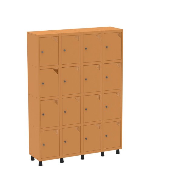 Armario Roupeiro 16 Portas Aço Grp 504/16 Laranja Picasso