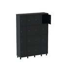 Armario Roupeiro 16 Portas Aço Grp 504/16 Preto