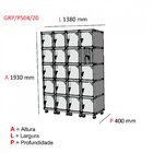 Armário Roupeiro 20 Portas Aço Grp 504/20 Pandin Móveis Cinza