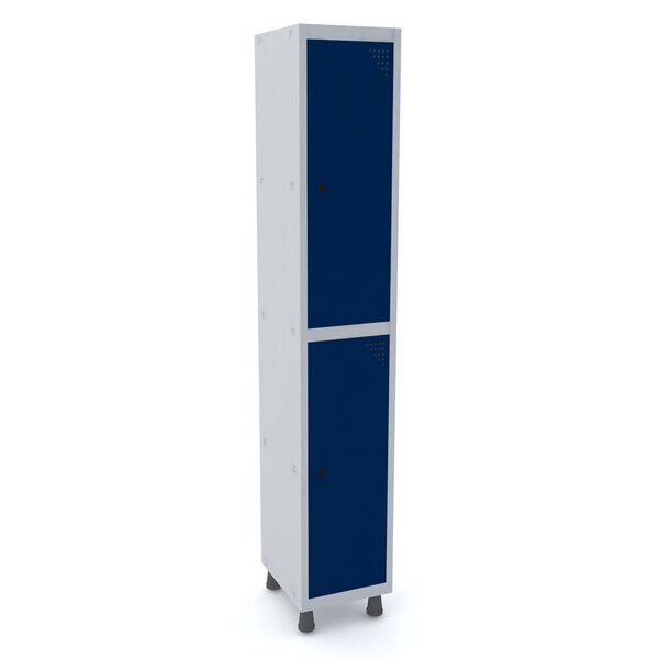 Armário Roupeiro 2 Portas Aço Grp 501/2 Pandin Móveis Cinza/a