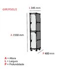 Armário Roupeiro 2 Portas Aço Grp 501/2 Pandin Móveis Cinza/p