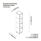 Armário Roupeiro 4 Portas Aço Grp 501/4 Cinza/verde Miró