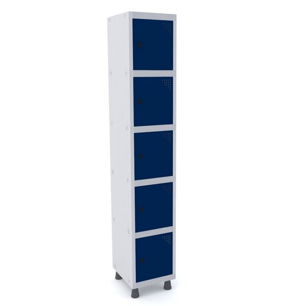 Armário Roupeiro 5 Portas Aço Grp 501/5 Pandin Móveis Cinza/a
