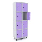 Armário Roupeiro 8 Portas Aço Grp 502/8 Pandin Móveis Cinza/l