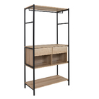 Armário Roupeiro Closet Aberto 02 Gavetas 02 Nichos 01 Cabide