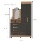 Armário Roupeiro Nature Tampa Grafite Personalizado