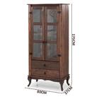 Armário Rústico Para Cozinha 2 Portas Em Vidro 1 Gaveta Madei