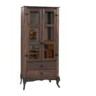 Armário Rústico Para Cozinha 2 Portas Em Vidro 1 Gaveta Madei