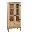 Armário Rústico Para Cozinha 2 Portas Em Vidro 1 Gaveta Madei