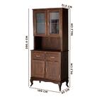 Armário Rústico Portas Em Vidro Para Sala De Jantar Imbuia Sh