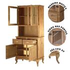 Armário Rústico Portas Em Vidro Para Sala De Jantar Mel Shop