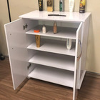 Armário Salão De Beleza Branco Cabeleireiro Com Rodas