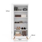 Armário Sapateira Multiuso 2 Portas Com Espelho - Tokio