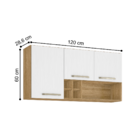 Armário Suspenso 1 Prateleira E 3 Portas San Freijó Supremo