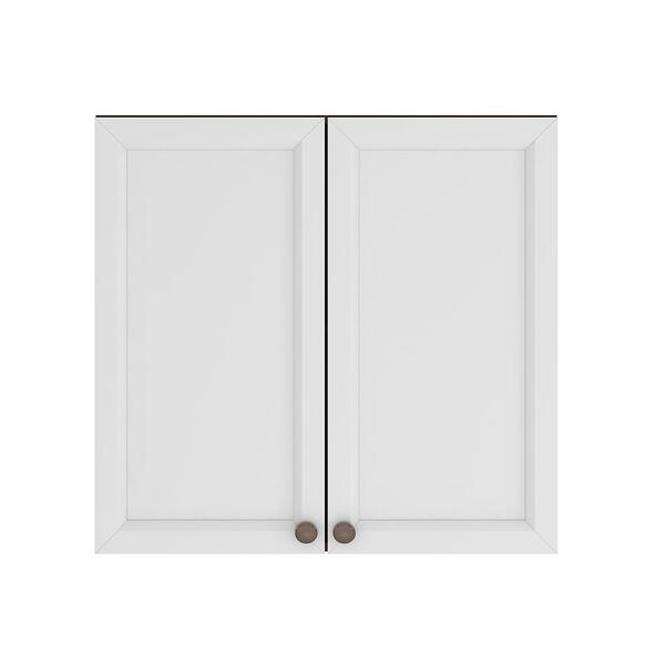 Armário Suspenso 2 Portas Florida Nogueira Branco