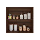 Armário Suspenso 2 Portas Florida Nogueira Branco