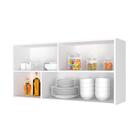 Armário Suspenso 2 Portas Reflecta Michigan Branco Prata