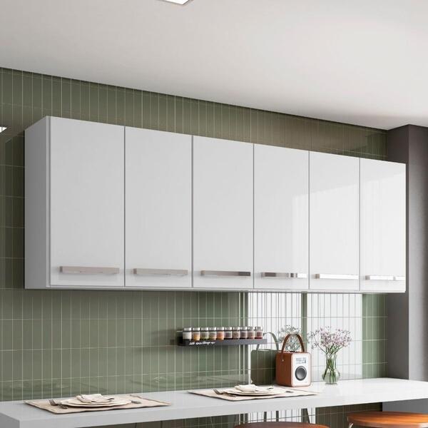 Armario Suspenso 6 Portas Branco Maldivas