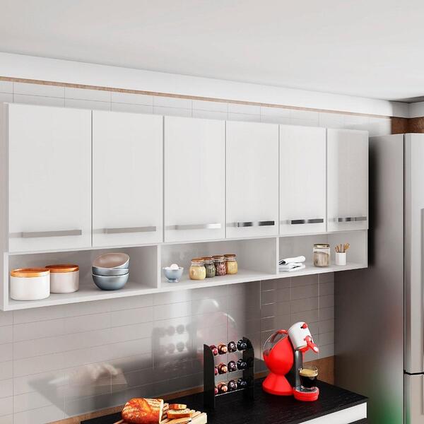 Armario Suspenso 6 Portas Branco Suriname