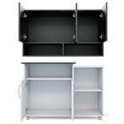 Armário Suspenso Aéreo Preto P/ Cozinha + Fruteira Gabinete C