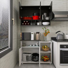 Armário Suspenso Aéreo Preto P/ Cozinha + Fruteira Gabinete C