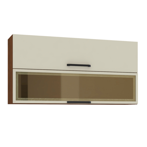 Armário Suspenso Com 2 Portas Quebec Nogueira Off White