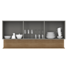 Armário Suspenso Com 3 Portas Manchester Gris Freijó