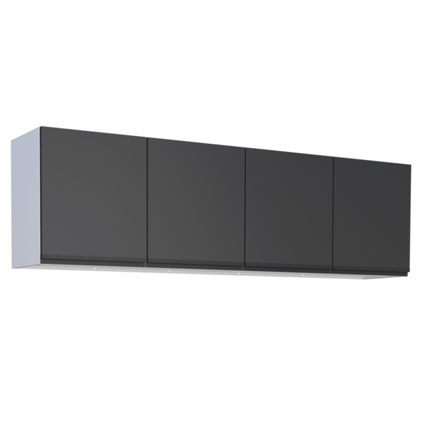 Armário Suspenso De Cozinha  4 Portas Amaturá Preto Branco