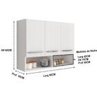 Armario Suspenso De Parede 3 Portas Bolivia Branco Bela Casa