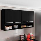 Armario Suspenso De Parede 4 Portas Preto Bulgaria Brienza Mo