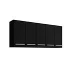 Armario Suspenso De Parede 5 Portas Preto Santorini Brienza M