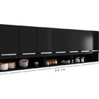 Armario Suspenso De Parede 7 Portas Preto Luxemburgo Brienza