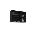 Armario Suspenso De Parede Preto Catar Brienza Movelaria