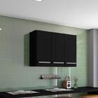 Armario Suspenso De Parede Preto Catar Brienza Movelaria