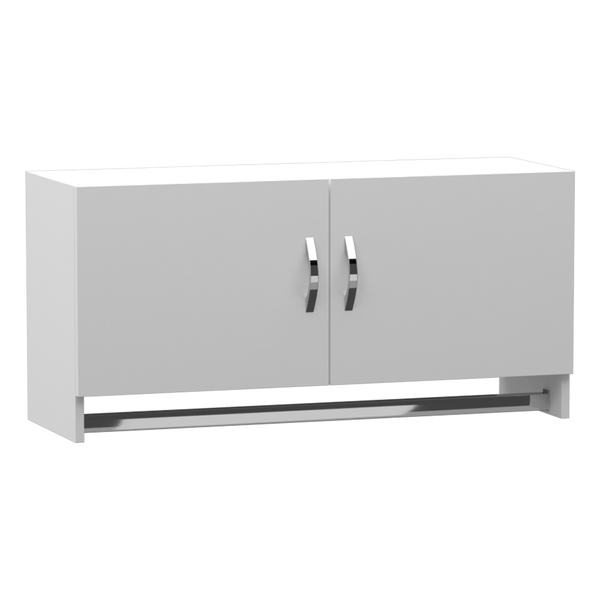 Armário Suspenso Em Mdf Com 2 Portas Branco Com Cabideiro