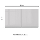 Armário Suspenso Horizontal 4 Prateleiras 100% Mdf Unic Plan