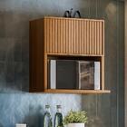 Armário Suspenso Nicho Para Microondas 1 Porta Ripado Nature