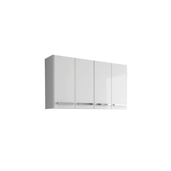 Armario Suspenso Para Cozinha 4 Portas Branco Georgia Brienza