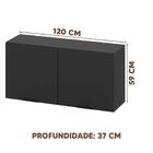 Armário Suspenso Para Cozinha 4 Portas Grafite Cora Shop Jm