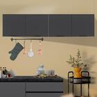 Armário Suspenso Para Cozinha 4 Portas Grafite Cora Shop Jm