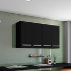 Armario Suspenso Para Cozinha 4 Portas Preto Georgia Brienza